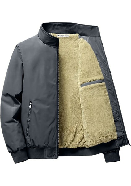 Ghassy Co Erkek Su Itici Içi Peluş Astarlı Ultra Isı Yalıtımlı Dik Yaka Mont