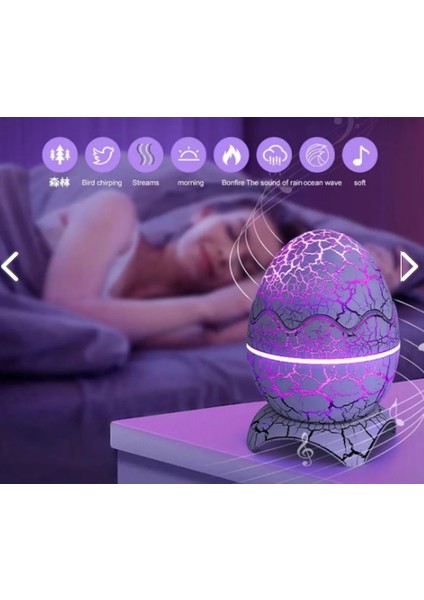 Kumandalı Bluetooth Hoparlör Müzik Masa ve Gece Lambası Galaxy LED Projektör Işık Dinazor Yumurtası