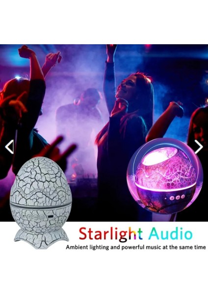Kumandalı Bluetooth Hoparlör Müzik Masa ve Gece Lambası Galaxy LED Projektör Işık Dinazor Yumurtası fiyatları