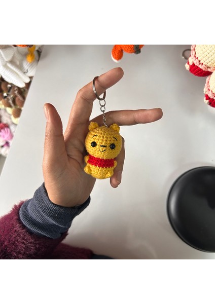 Amigurumi Winny The Pooh Anahtarlık / Tığ Işi Anahtarlık