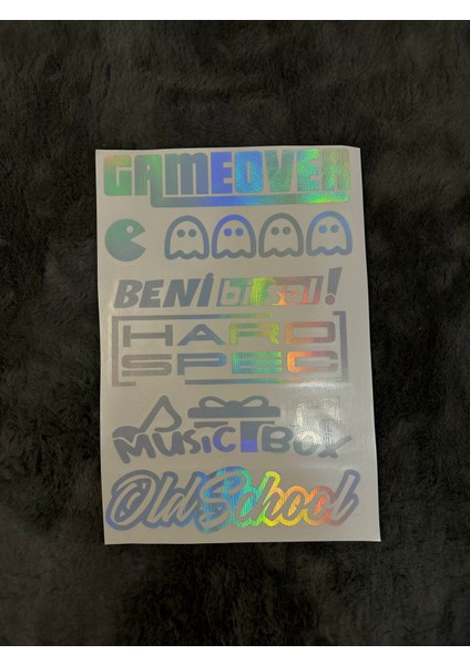 Hologram Arka Cam Yazı Etiket Sticker 6'lı Araba Game Over