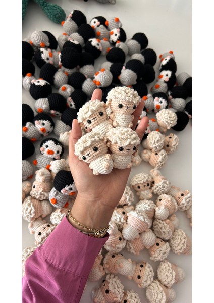 Amigurumi Elişi Kuzu Anahtarlık / Pinterest Anahtarlık