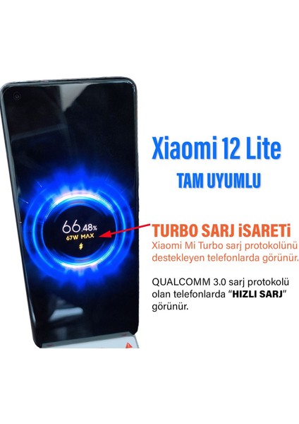 Xiaomi 12 Lite Uyumlu Şarj Aleti ve 67W Turbo Hızlı modelleri