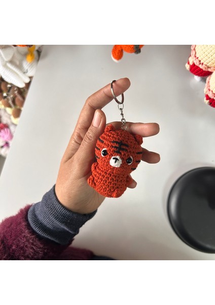 Tığ Işi Kaplan Anahtarlık / Amigurumi Pinterest Hediyesi