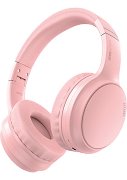 Krh4 Aktif Gürültü Engelleyici Özellikli Kafaüstü Kablosuz Bluetooth Kulaklık - Pembe 11