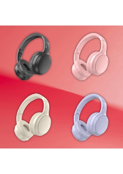 Krh4 Aktif Gürültü Engelleyici Özellikli Kafaüstü Kablosuz Bluetooth Kulaklık - Pembe 11 fiyatları