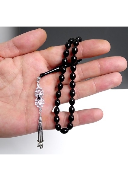 Elinizden Düşmeyecek Gümüş Püsküllü Erzurum Oltu Taşı Tesbihi modelleri