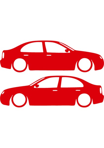 Volkswagen Bora Gölge Sticker - Bora Sticker - Volkswagen Sticker - Sağ Sol Set - Oto Sticker - Araba Sticker - Araç Sticker