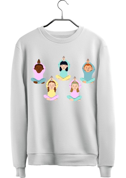 Yoga Tasarım Çocuklar Özel Desen Baskılı Sweatshirt