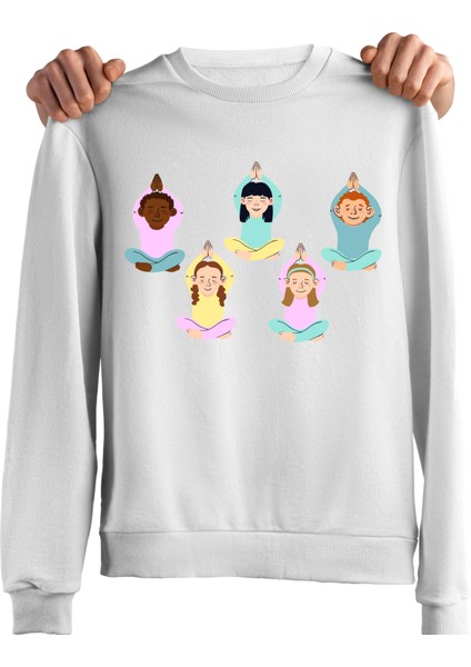Yoga Tasarım Çocuklar Özel Desen Baskılı Sweatshirt fiyatları