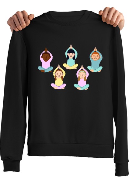 Yoga Tasarım Çocuklar Özel Desen Baskılı Sweatshirt fiyatları