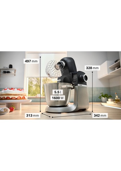 1600W 5,5litre Paslanmaz Çelik Dijital Ekran Premium Serie 6 Terazili Mutfak Şefi + Hassas Mutfak Tartısı indirimleri