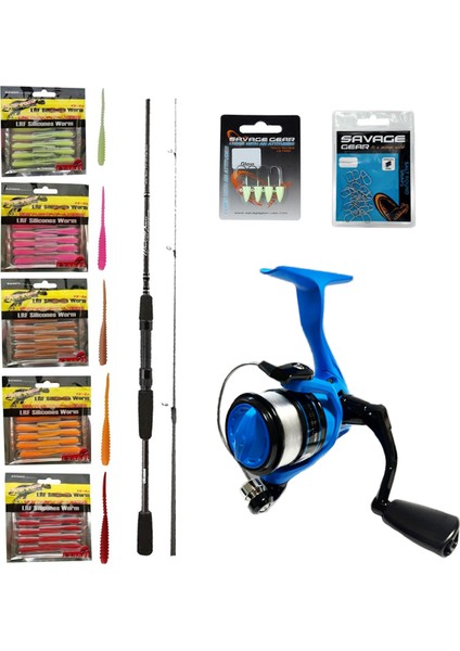 Yekoutdoor Silikonlu Lrf Seti Okuma Wave Power 228 cm 2-12 gr Lrf KAMIŞI&XT-20EBOKUMA X-Otic XT-20EB 1bb Olta Makinesi
