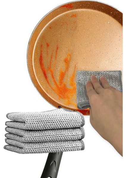 5 Adet Bulaşık Teli Süngeri Tel Bez Bulaşık Bezi Telli Ovma Çift Katman Çizmez Mutfak Banyo fırsatları