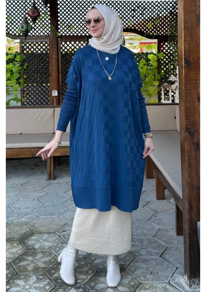 Arzu Triko Tunik Indigo