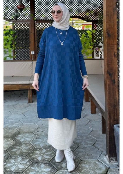 Arzu Triko Tunik Indigo