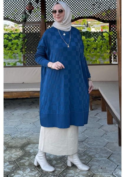 Arzu Triko Tunik Indigo