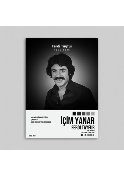 Ferdi Tayfur - Içim Yanar / Tasarımlı Poster