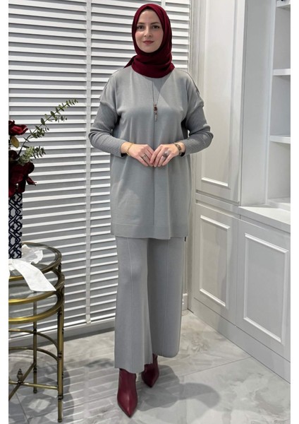Elfida Triko Takım Gri