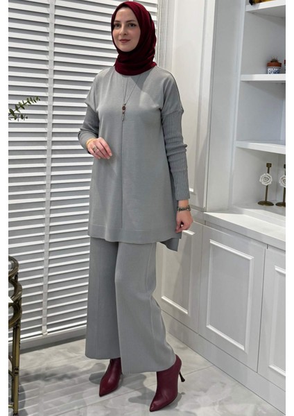 Elfida Triko Takım Gri