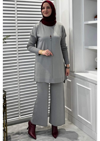 Elfida Triko Takım Gri