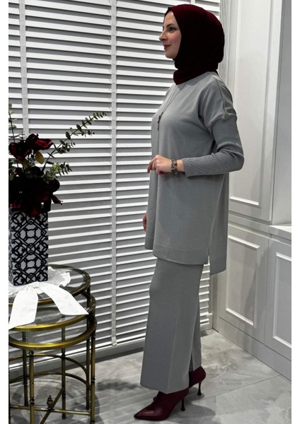 Elfida Triko Takım Gri