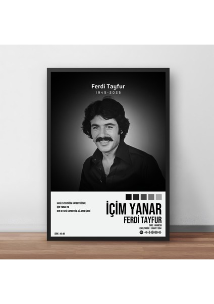 Ferdi Tayfur - Içim Yanar / Çerçeveli Poster Tablo