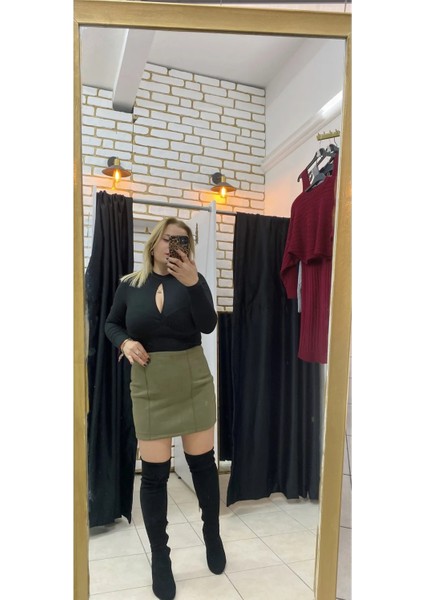 Süet Çımalı Dar Etek modelleri