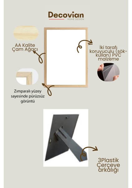Doğal Ahşap Modern Ayaklı Tekli Fotoğraf Çerçevesi - Renkli Masaüstü Çerçeve- Boş Resimsiz fırsatları