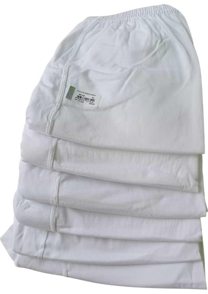 Erkek Paçalı Beyaz Külot 6'Lı Ekonomik Paket %100 Pamuklu Cotton Yumuşak Yetişkin Erkek Bkp6-1xxxl