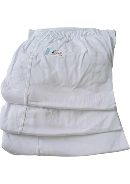 Erkek paçalı beyaz külot 3'lü ekonomik paket %100 pamuklu cotton yumuşak BKP3-1XXXL