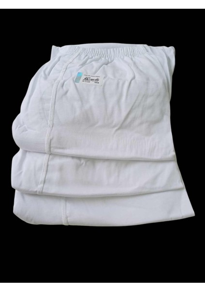 Erkek paçalı beyaz külot 3'lü ekonomik paket %100 pamuklu cotton yumuşak BKP3-1XXXL