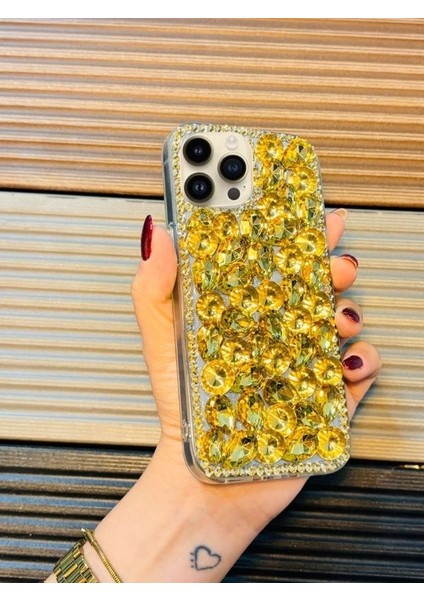 Iphone 15 Promax Gold Taşlı Kokoş Kılıf fırsatları