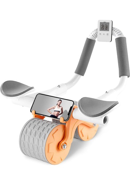 Karın Kası Göbek Eritici Abdominal Ab Roller Telefon Tutuculu Sayaçlı Turuncu
