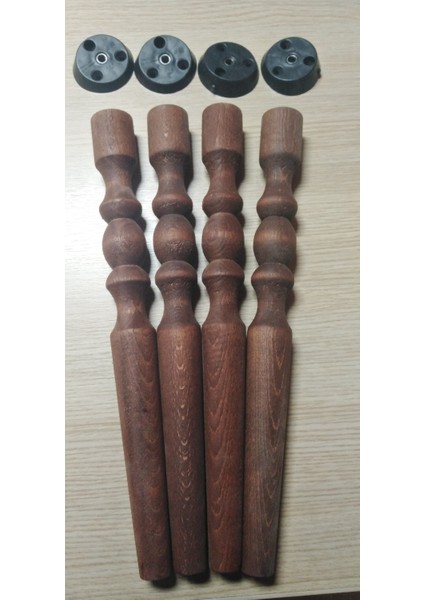 38CM Motifli Meşe Konik Ayak