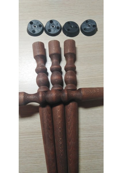 38CM Motifli Meşe Konik Ayak