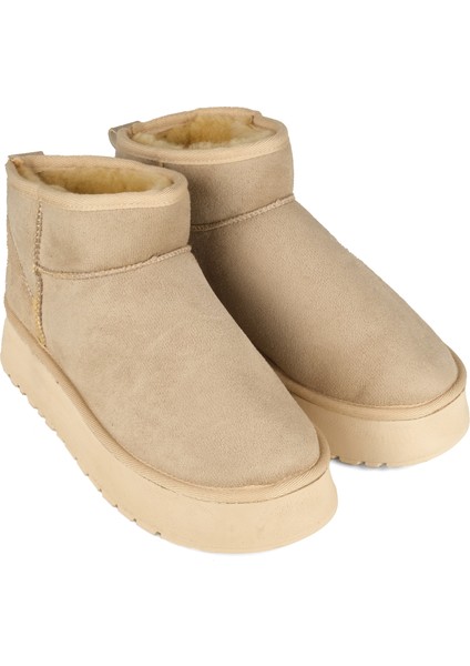 Kadın Mini Boy Süet Içi Kürklü Kalın Taban Bot fiyatları