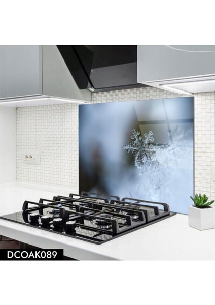 Kar Tanesi Cam Ocak Arkası 60 x 90 Cm
