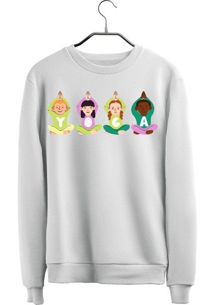 Yoga Çocuklar Tasarımlı Özel Baskı Regular Sweatshirt