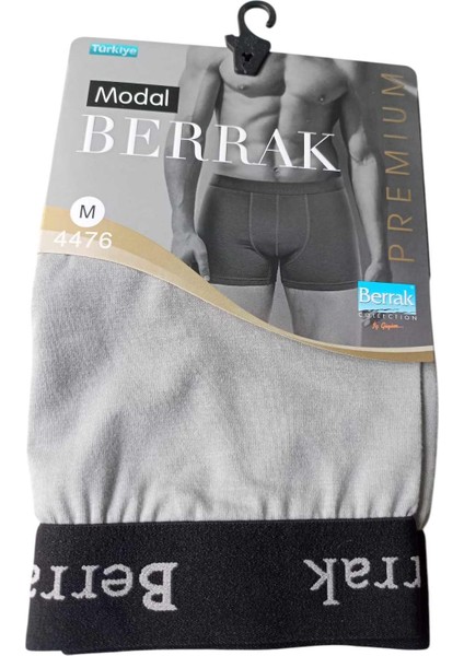 Erkek boxer pamuklu cotton modal elasten gri renk yumuşak yetişkin slim fit BMB1-3XXL