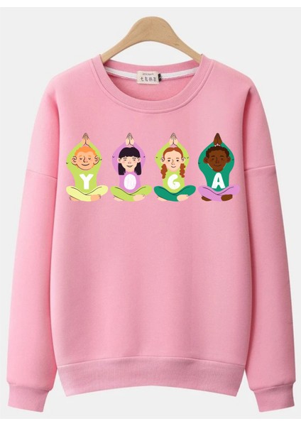 Yoga Çocuklar Tasarımlı Özel Baskı Regular Sweatshirt
