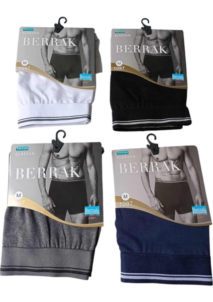 Erkek boxer 4'lü ekonomik set siyah-beyaz-lacivert-füme pamuklu cotton slim fit elasten BBE1-5L