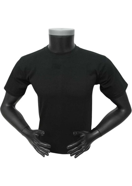 Tişört sıfır yaka pamuklu cotton siyah slim fit yumuşak esnek nefes alabilen penye kumaş SS1-2XL