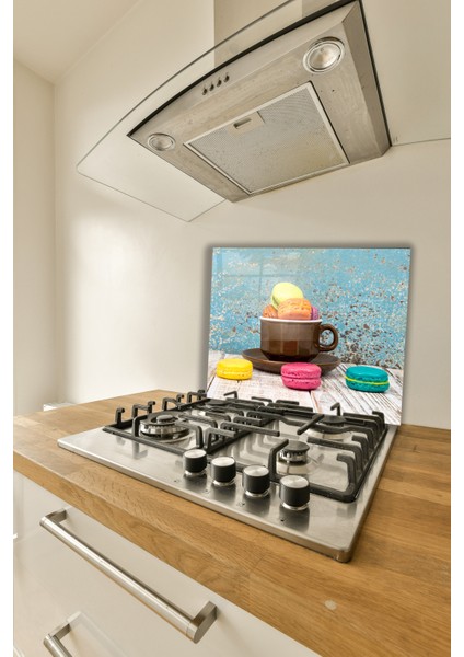 Fincan ve Makaronlar Cam Ocak Arkası 60 x 90 Cm