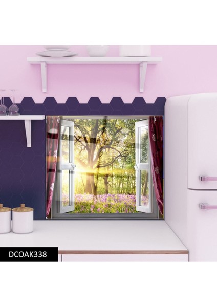 Pencere ve Orman Cam Ocak Arkası 60 x 90 Cm
