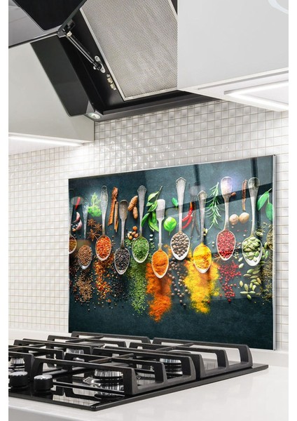 Baharatlar Cam Ocak Arkası 60 x 90 Cm