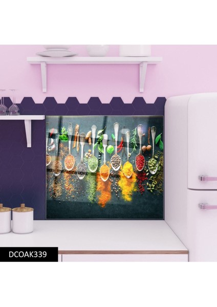 Baharatlar Cam Ocak Arkası 60 x 90 Cm