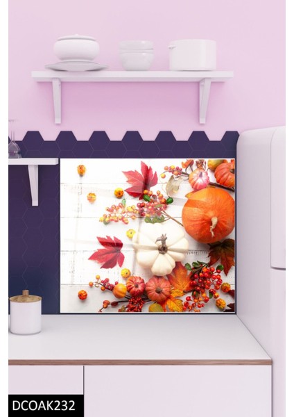 Balkabağı Cam Ocak Arkası 60 x 90 Cm