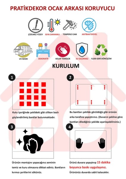 Kuğu Cam Ocak Arkası 60 x 90 Cm