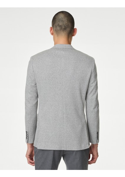 Tailored Fit Pamuklu Puppytooth Blazer Ceket